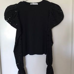 Black Zara long sleeved blouse